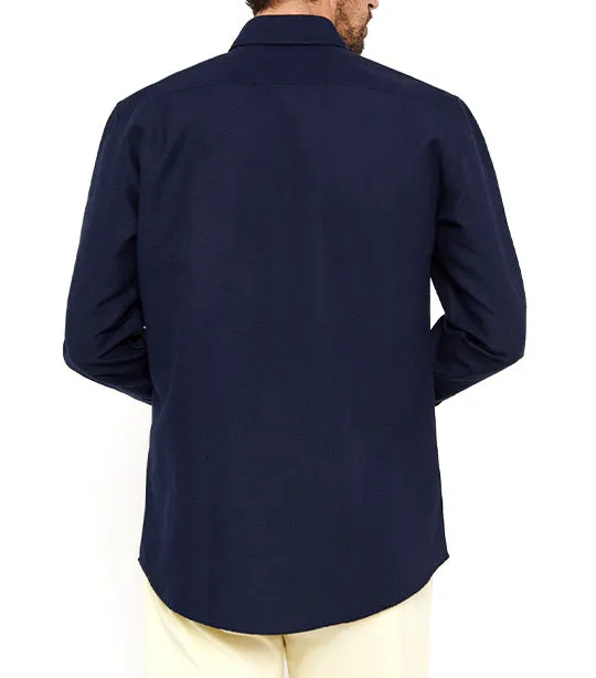 Plain Linen Cotton Shirt Navy