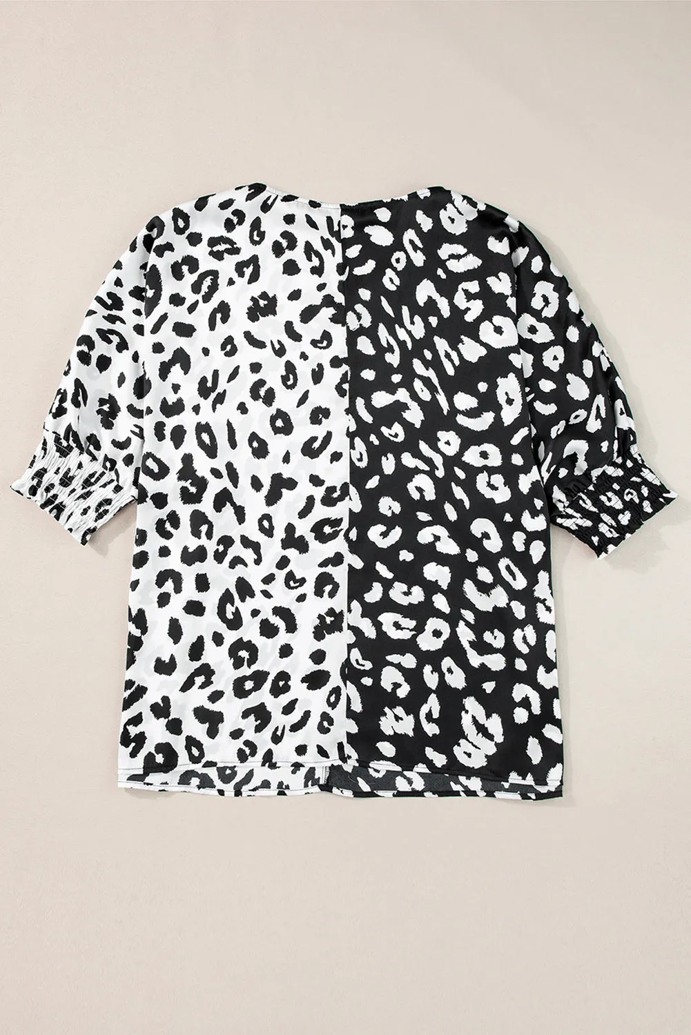 Plus Size Contrast Leopard Blouse