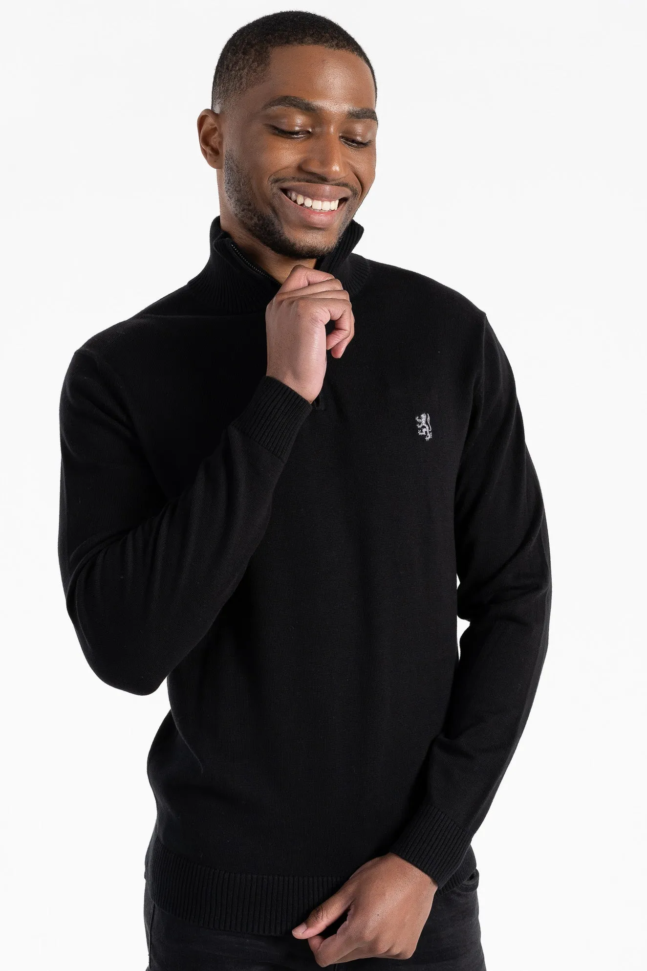 Pringle 1/4 zip Black Merino Knitwear