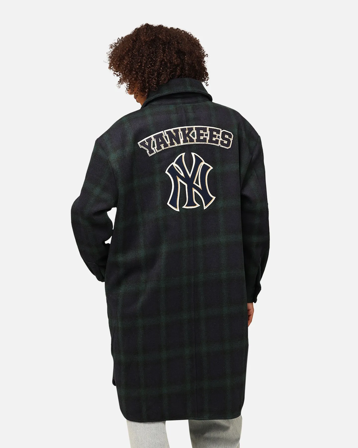 Pro Standard New York Yankees Plaid Shacket Forest Green