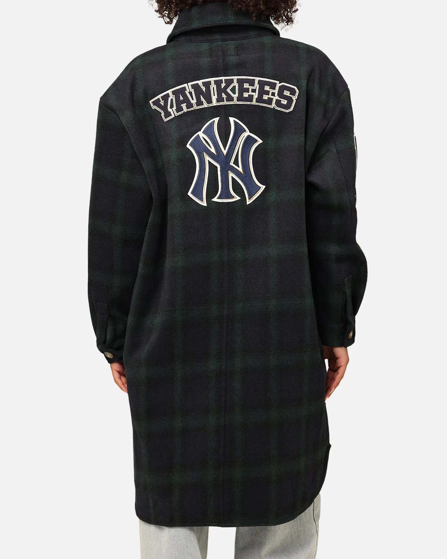 Pro Standard New York Yankees Plaid Shacket Forest Green