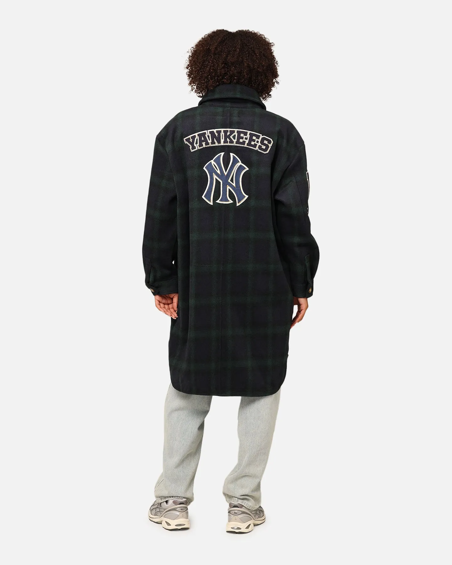 Pro Standard New York Yankees Plaid Shacket Forest Green