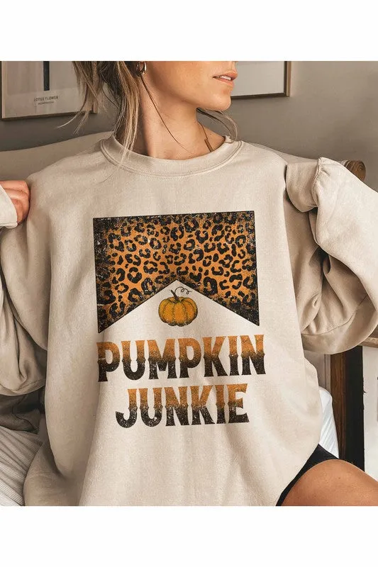 PUMPKIN JUNKIE LEOPARD SWEATSHIRT PLUS SIZE