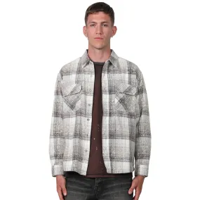 Purple Brand Plaid LS Shirt Grey