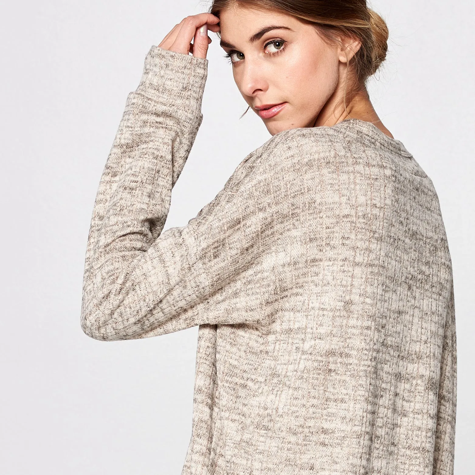 Relaxed Fit Cross-Front Sweater