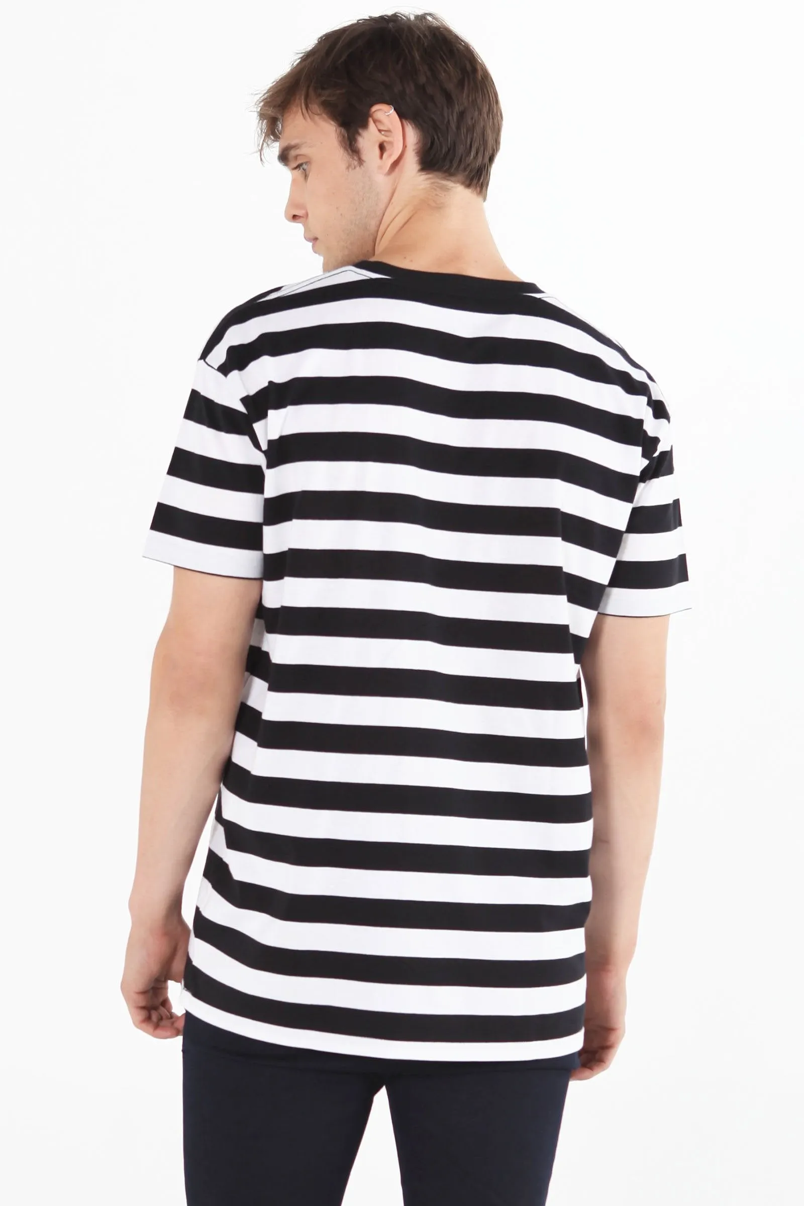 Relaxed Fit Striped Tee With Print