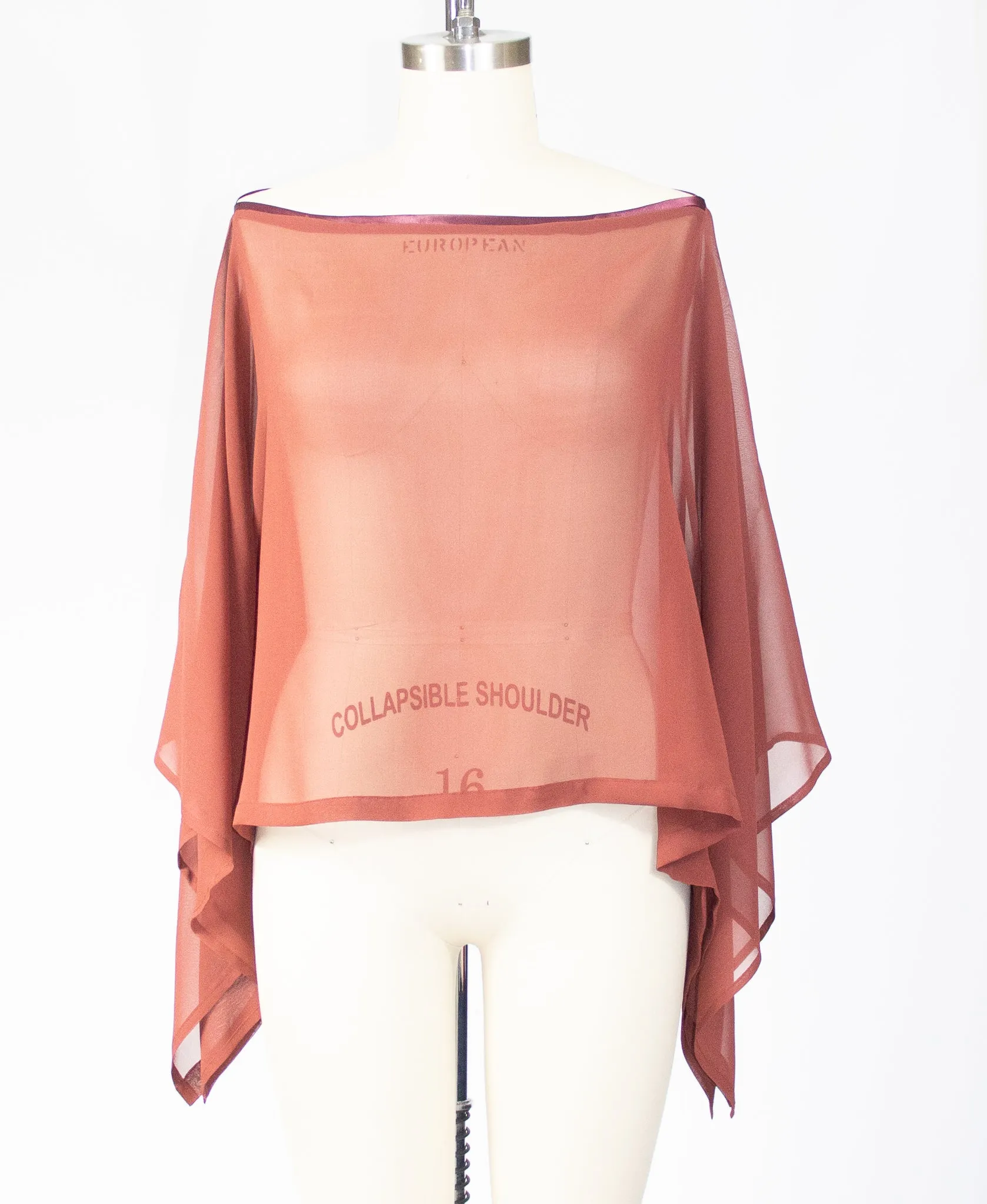 Rust Silk Chiffon Tunic Top