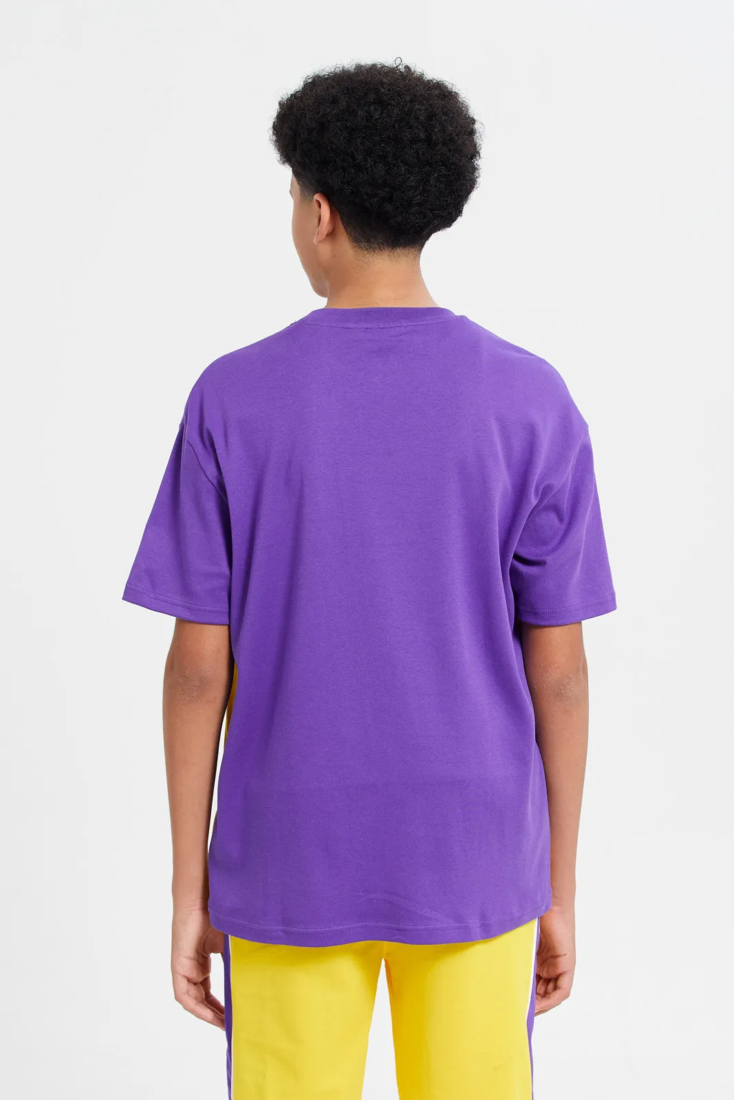 Senior Boys Purple Lakers Cut And Sew T-Shirt