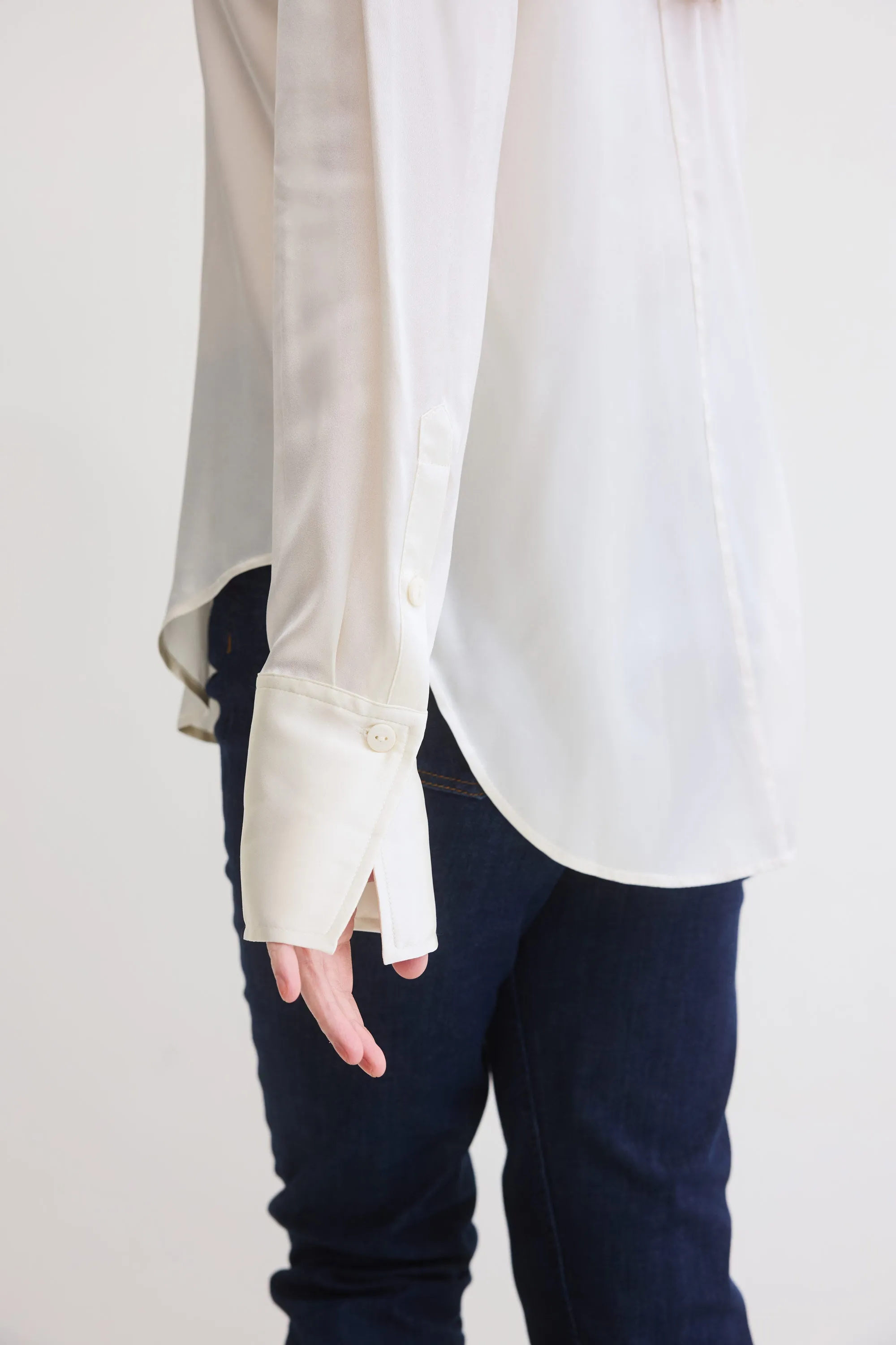 Shift Your Gaze Silk Button Down Blouse