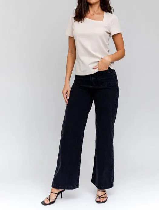 Short Sleeve Asymmetrical Top