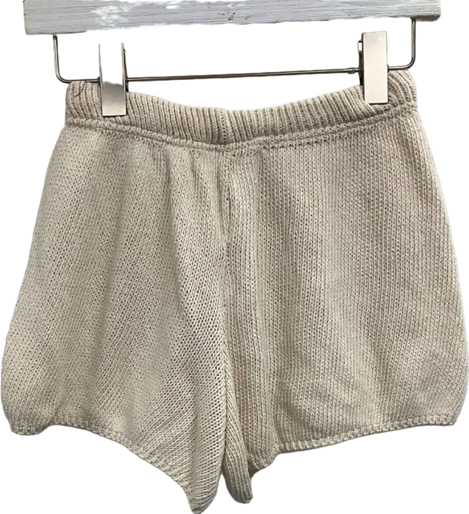 Sisters   Seekers Cream Knit Shorts UK XS