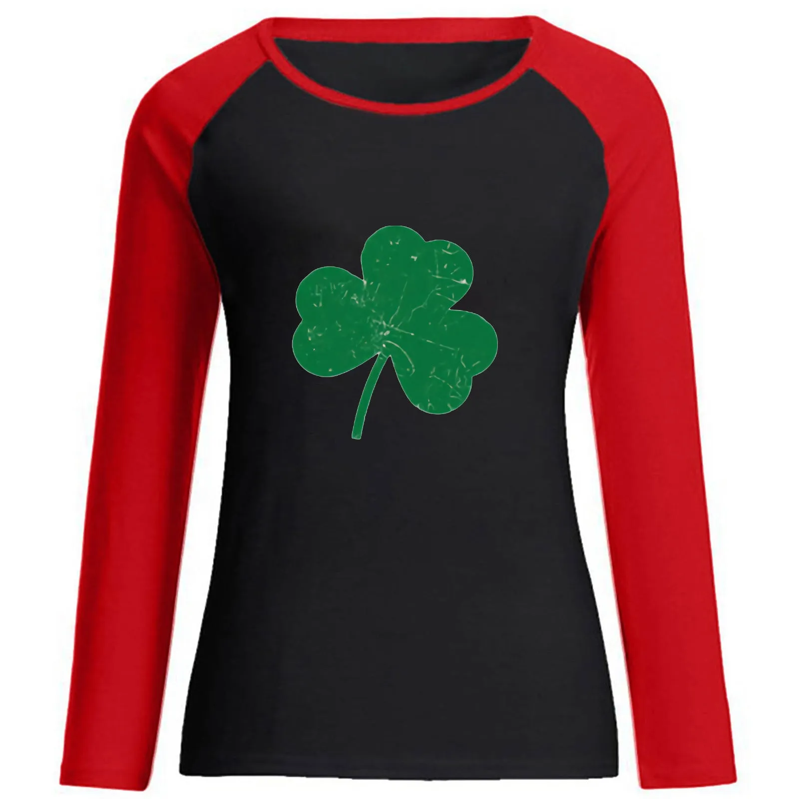 St Patricks Day Shamrock Printed Wholesale Blouses Long Sleeve