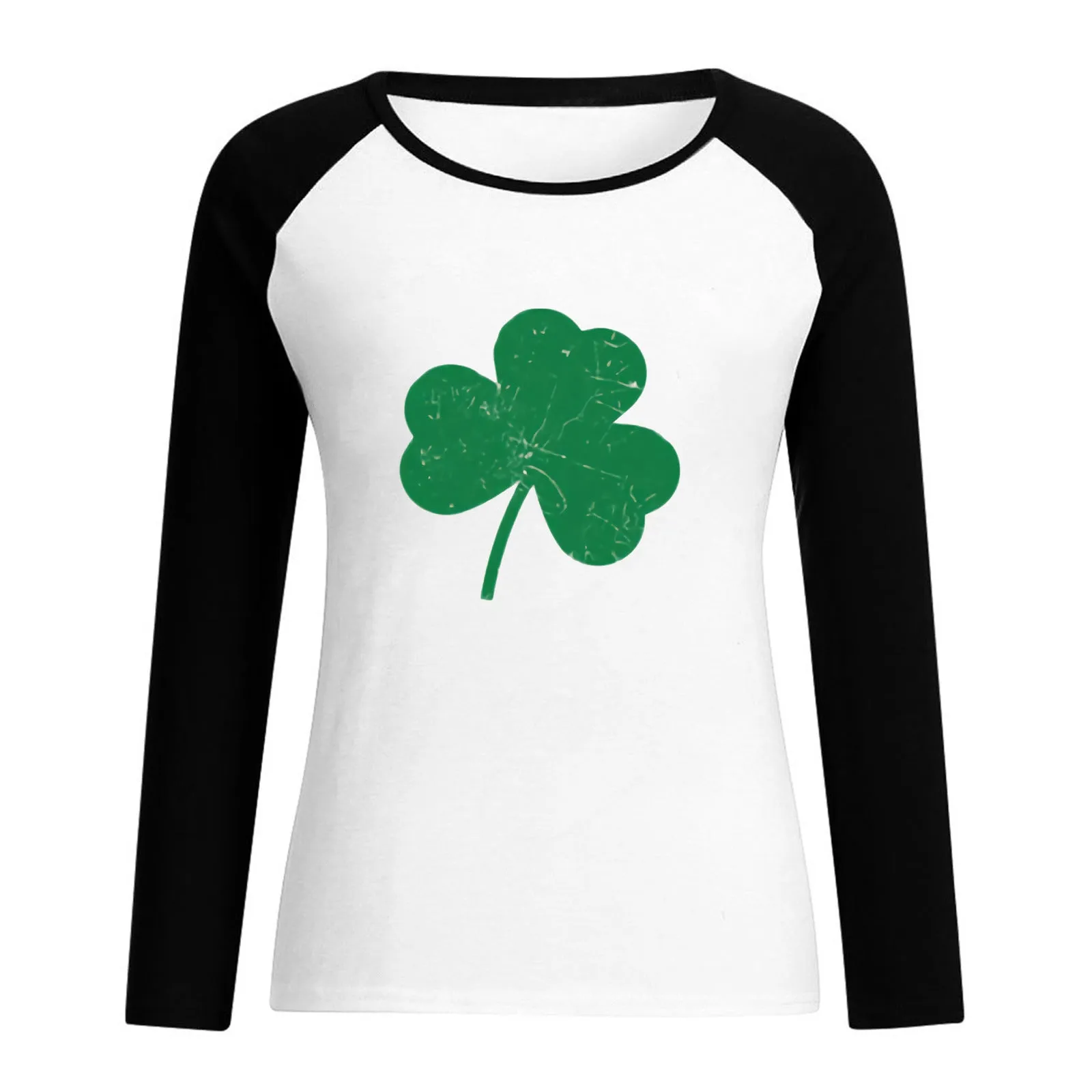 St Patricks Day Shamrock Printed Wholesale Blouses Long Sleeve