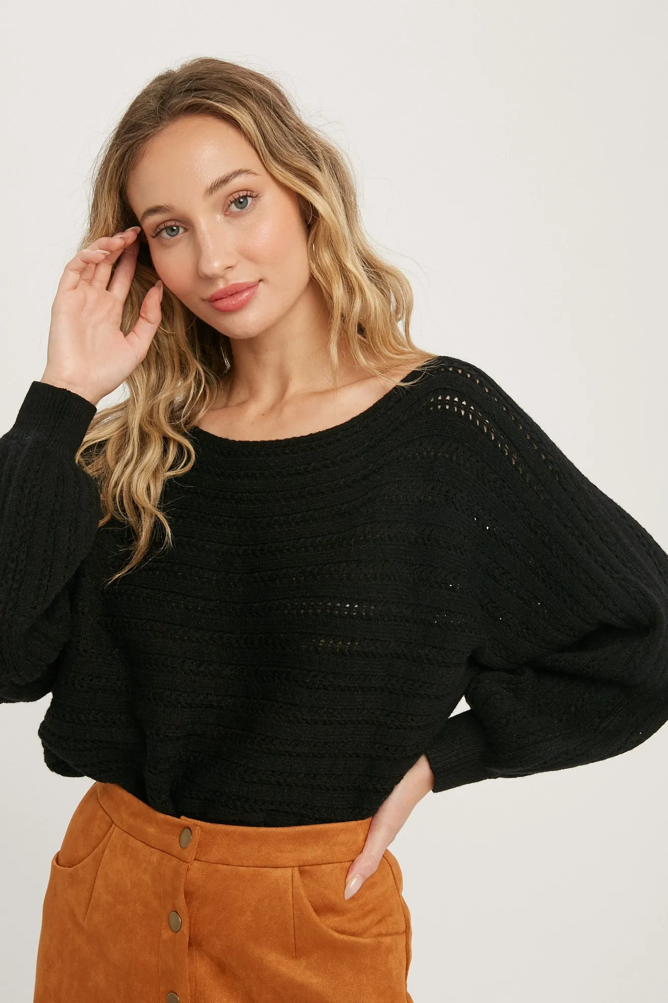 TEXTURED VERSATILE SWEATER PULLOVER