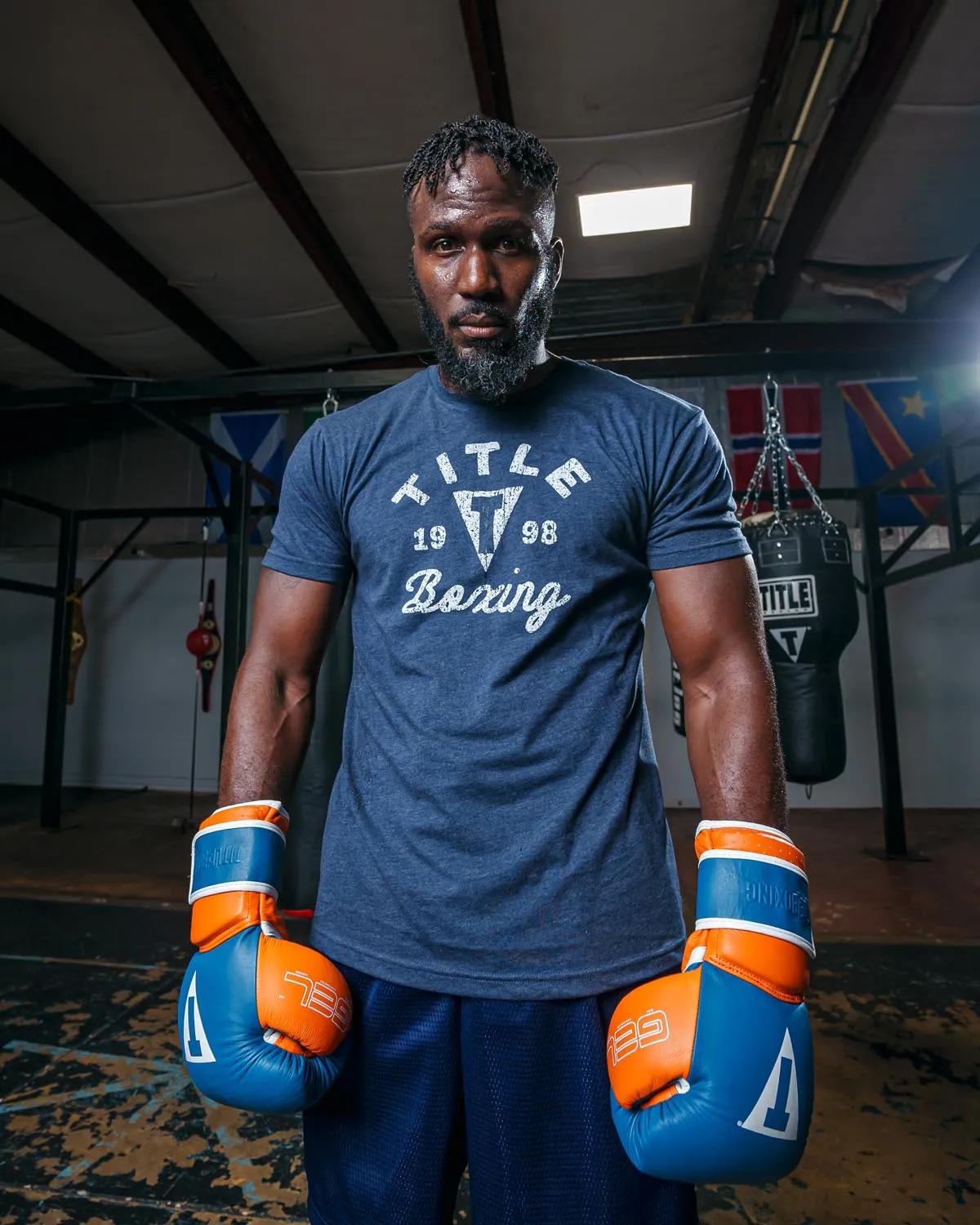 TITLE Boxing Distressed Label Tee