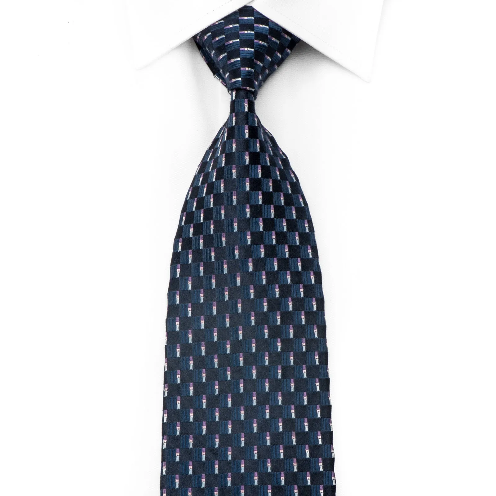 Valentino Rudy Men's Silk Tie Geometric On Blue