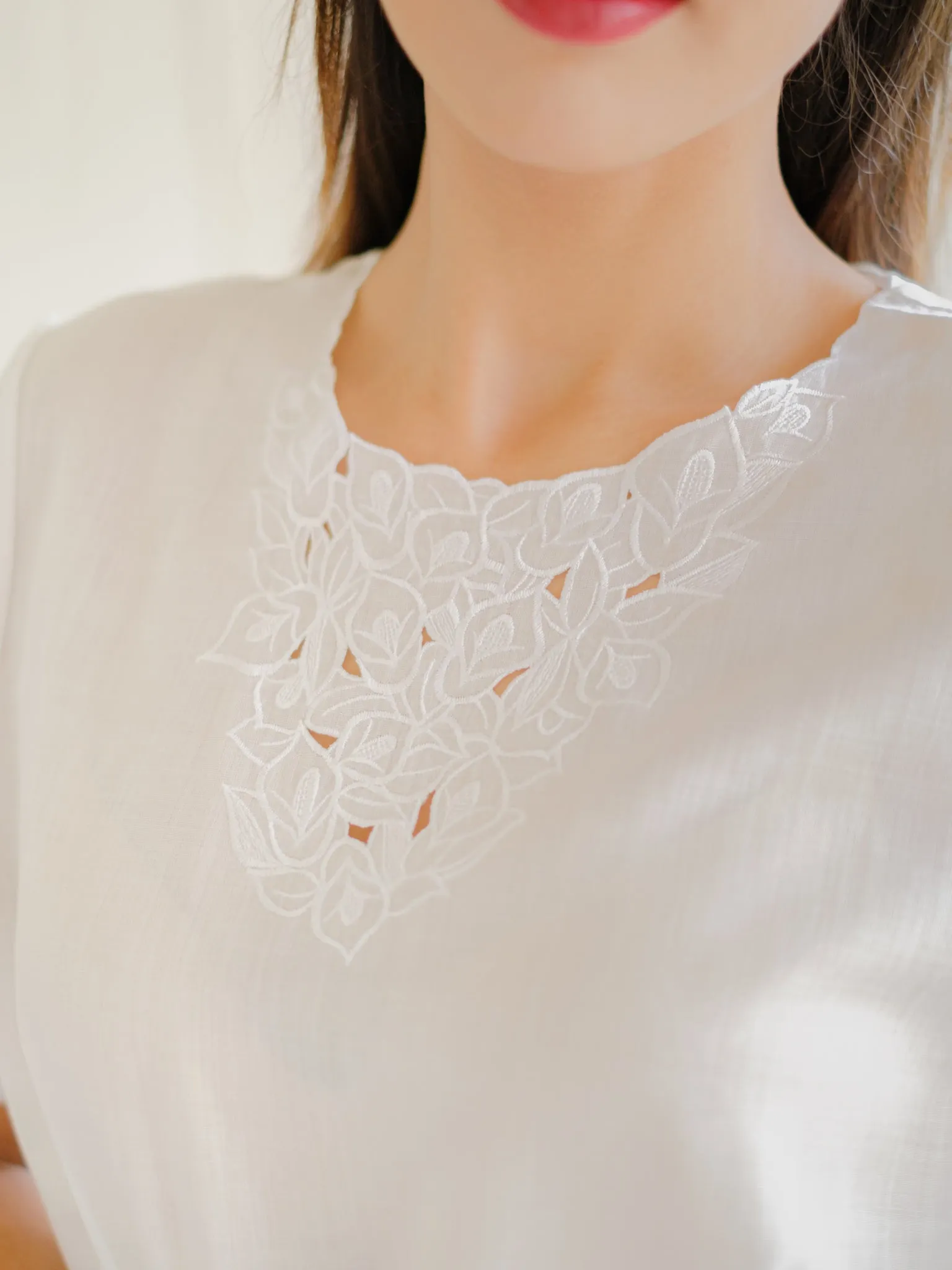 Vintage Cotton Back Button Closure White Blouse