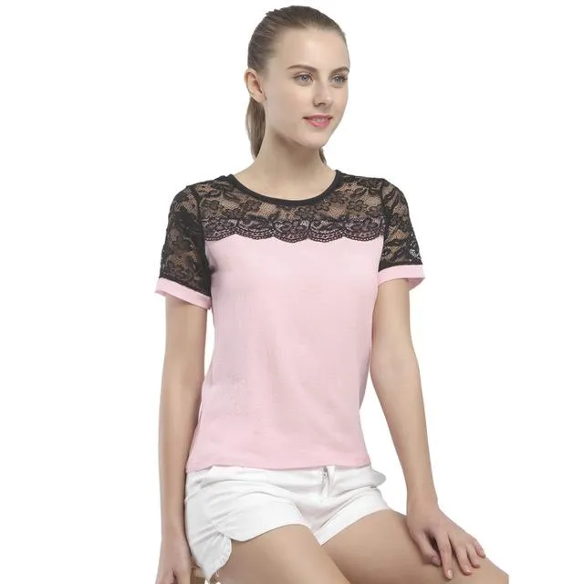 Women Blouses Summer Lace Chiffon