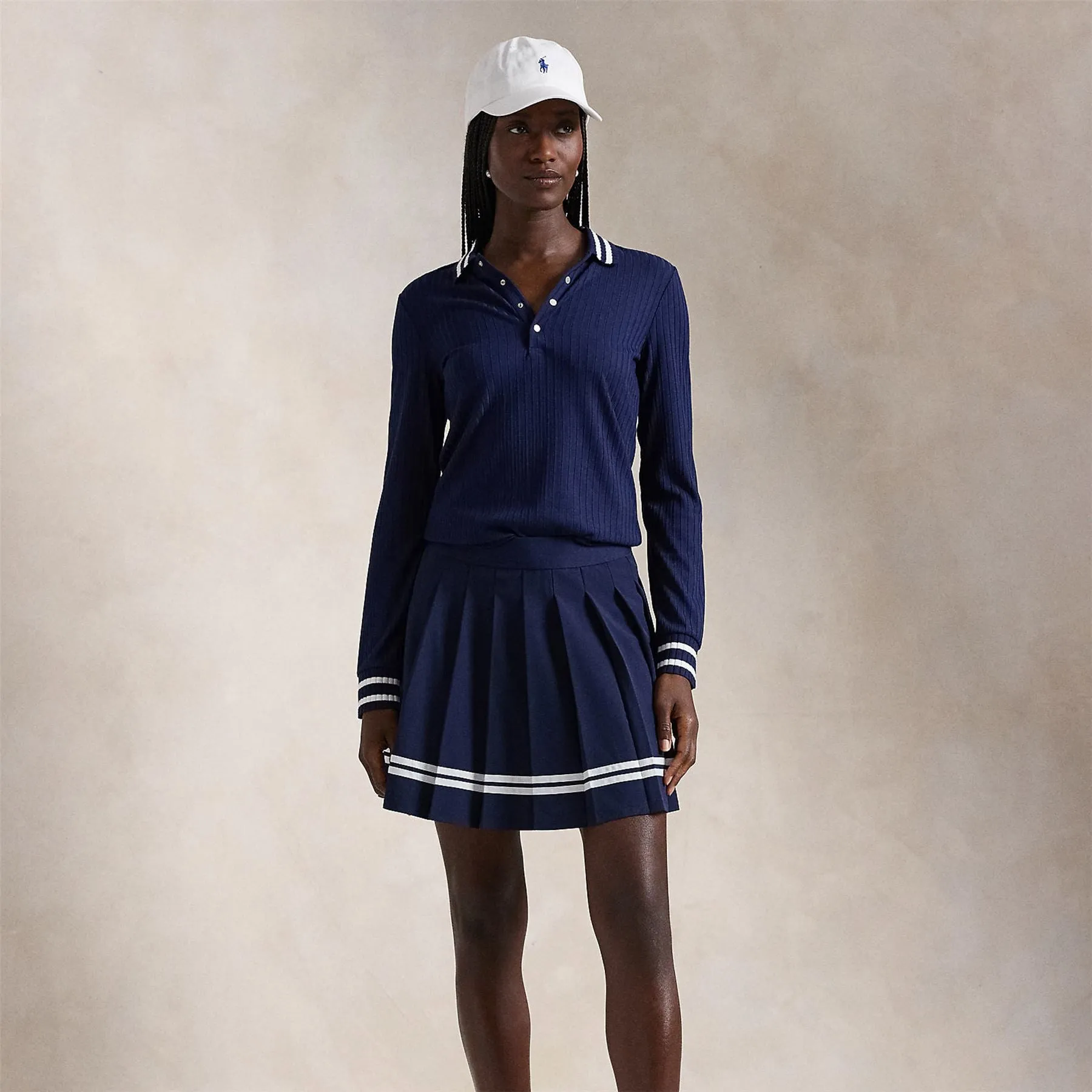 Womens RLX Drop Needle Polo Refined Navy - AW24