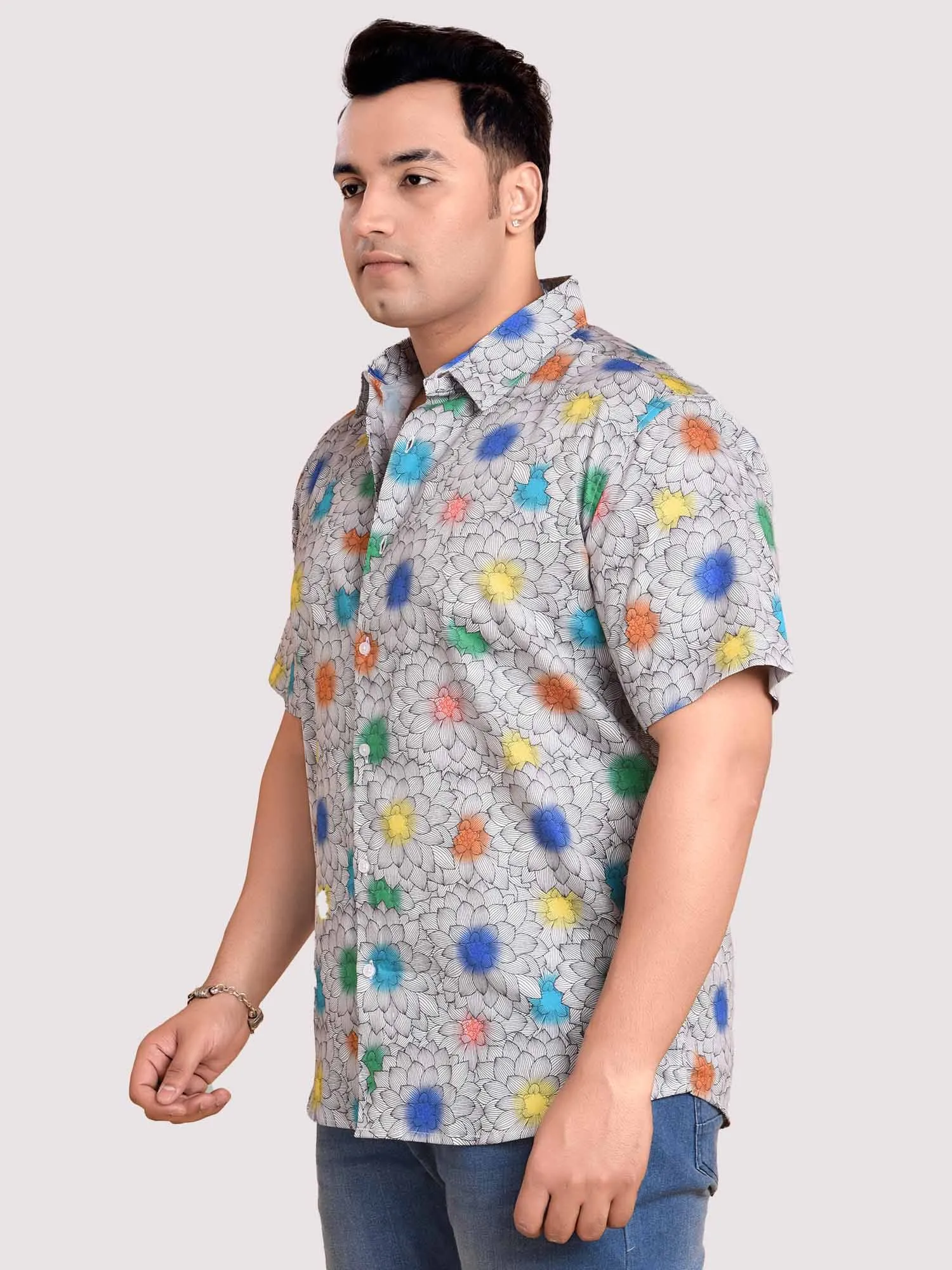 X Eric Haze graphic Digital Printed Shirt Men's Plus Size